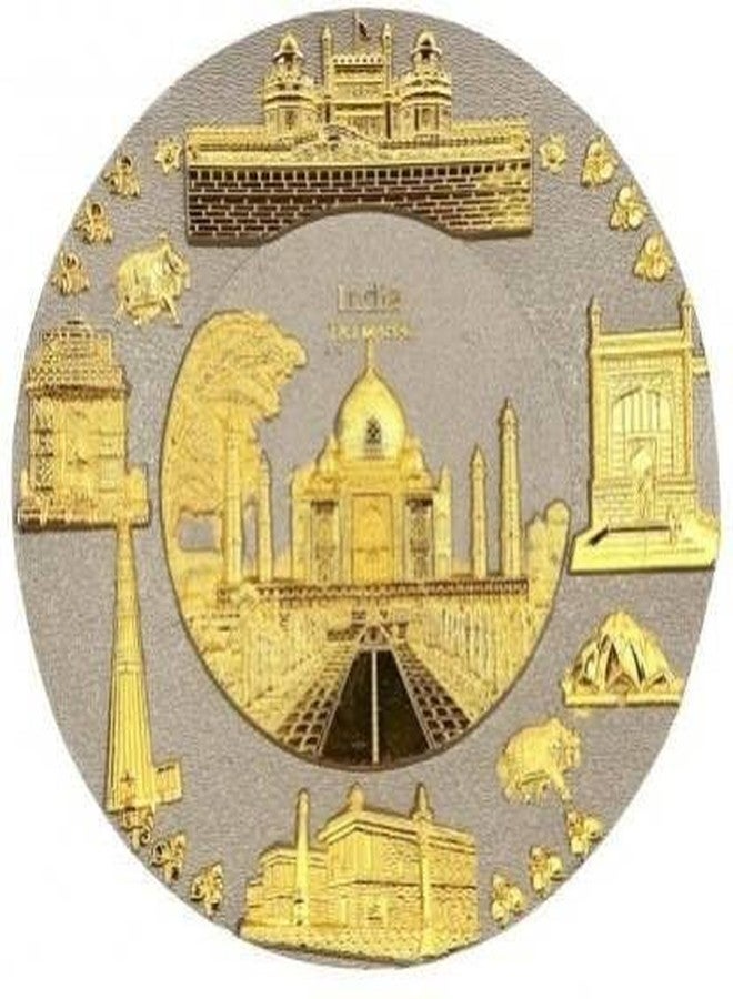 CRAFZO طبق بورسلين تاج محل الذهبي من كرافزو، 5 بوصات، 300 غرام، مثالي لتزيين المنزل وتقديمه كهدية. - Image 4